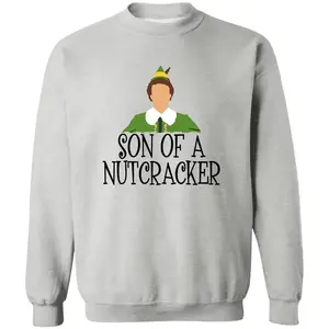 Made in USA Buddy The Elf Son of a Nutcracker T-Shirt, 100% Cotton, Funny Christmas Sweatshirt Hoodie, Trendy Holiday Unisex Graphic Tee for Men and Women, Festive Movie-Inspired Outfit