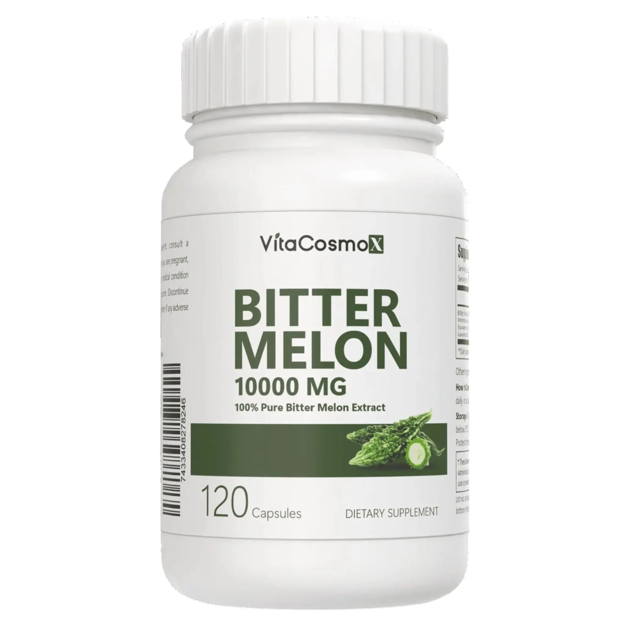 VitaCosmoX Bitter Melon Extract 10,000 mg – 120 Vegan Capsules