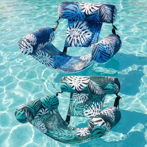 SYNCFUN 1/2 Pack Leaf Design Floating Lounger - Inflatable Pool Chair For Adults, Portable Summer Float For Beach, Lake & Pool Parties