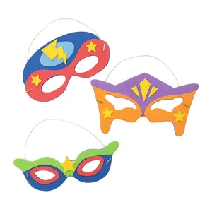 8 1/2" Multicolored Superhero Mask Foam Craft Kit - Makes 12