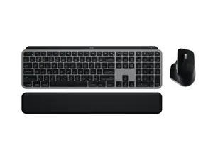 Logitech MX Keys S Combo for Mac, Wireless Keyboard and Mouse with Palm Rest, Backlit Keyboard, Fast Scroll Wireless Mouse, Bluetooth USB C for MacBook Pro, MacBook Air, iMac, iPad - Space Grey