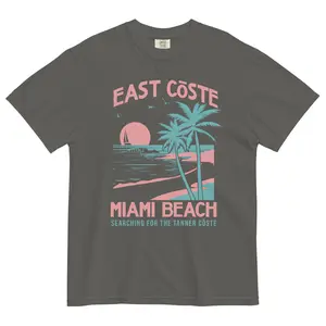 Miami Beach | Pepper | Unisex garment-dyed heavyweight t-shirt