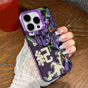Anime Neon Genesis EvangelionS Phone Case IMD Color Silver Shell For IPhone 17 17Air 16 15 14 13 12 11 Pro Max Plus Cellphone Cover