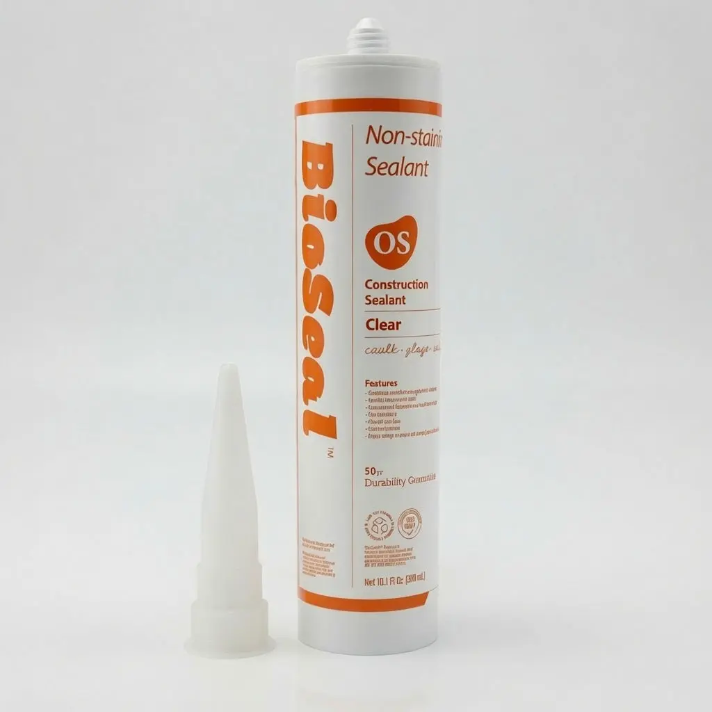 BioSeal Interior Stone Silicone Caulk 10.1oz – 100% Waterproof Multi-Surface Sealant for Bathroom, Kitchen & Plumbing | Low Odor, Fast Cure