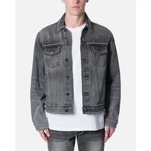 MNML Flat Studded Trucker Jacket Black