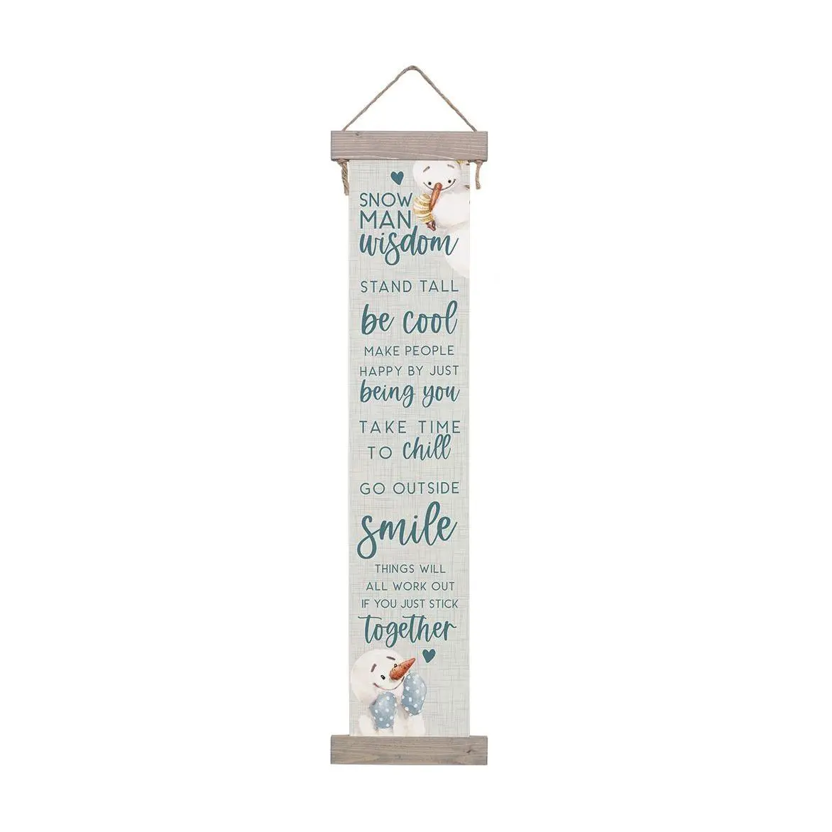 Sincere Surroundings 66" Snowman Wisdom Long Ha nging Canvas