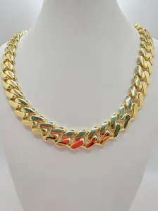 10KT CERTIFIED PLAIN MONACO CHAIN Size 15.5MM 24INCH Weight 61.5GR