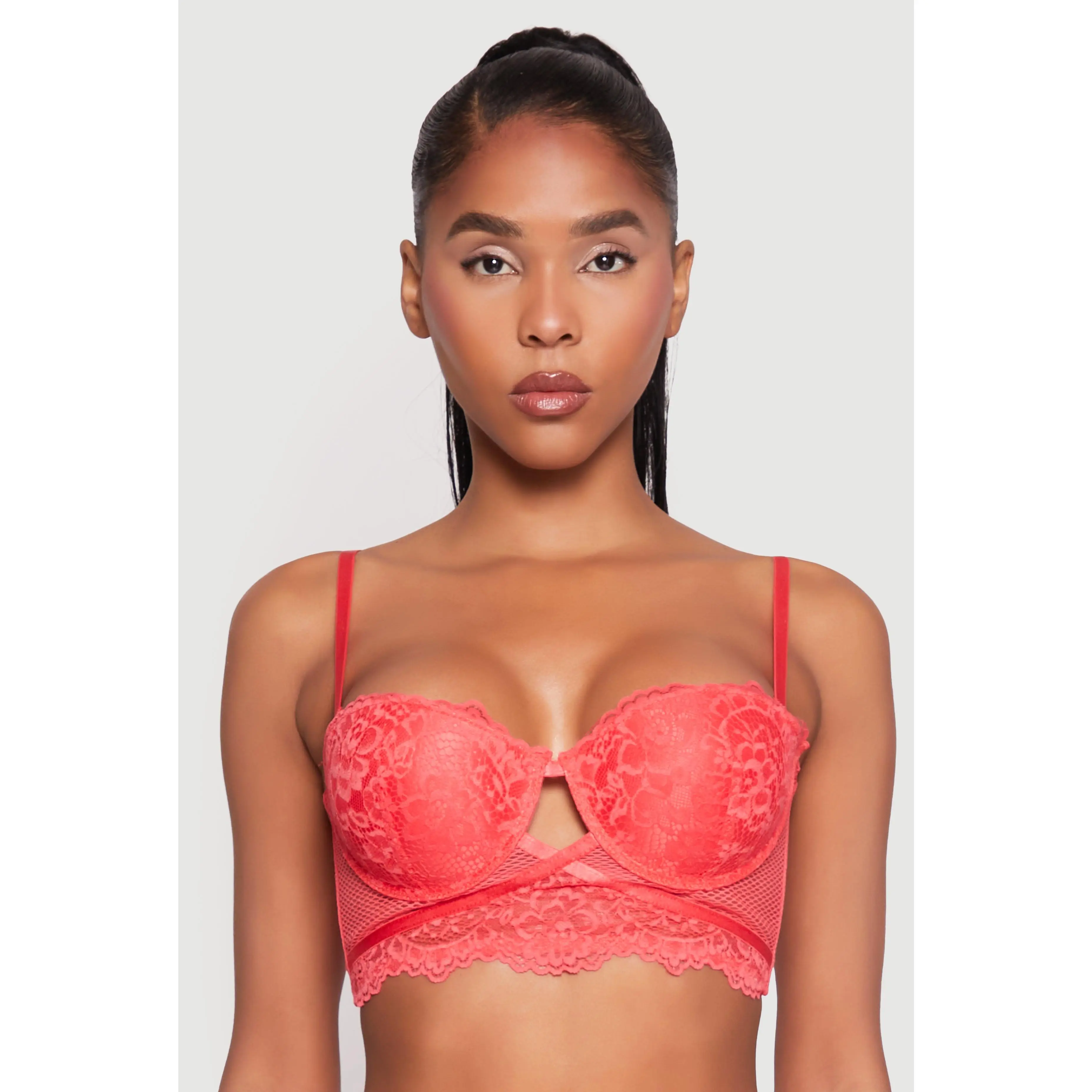 Caged Convertible Longline Lace Balconette Bra