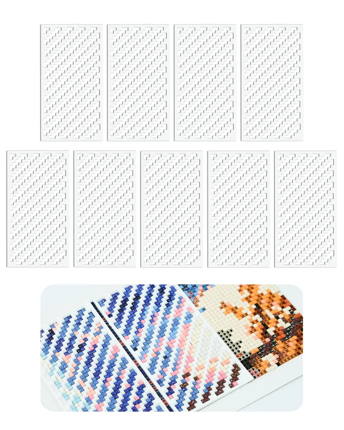 Diamond Painting Zigzag Rulers – 9 PCS Diamond Art Tools and Accessories for Beginners, Fits Square Kits for Adults, Keeps Drills Aligned