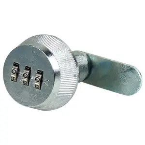 212 MAIN Keyless Solid Metal Combination Lock - 0.88 in Chrome-Look 3-Dial Combi-Cam, Automotive & Motorcycle Security Accessory with Personal Code