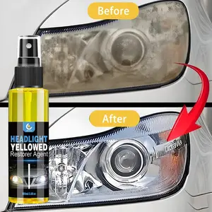 Headlight Restoration Spray- Car Headlight Polishing Kit for Scratch Removal & Oxidation Repair, Restores Clarity & Removes Yellowing from Headlamp Assembly