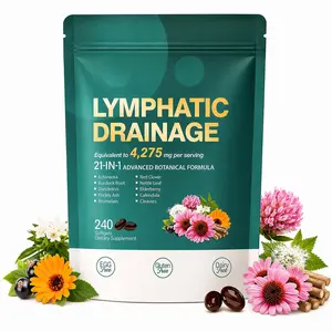 Natural Plant-Based Lymphatic Support & Daily Herbal Cleanse Supplement (240 Softgels, 80-Day Supply) - Pure Echinacea, Dandelion, Burdock Root for Fitness Wellness