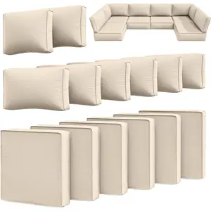14 count Outdoor Cushion Slipcovers Outdoor Patio Cushion Covers Replacement  with Zipper for Outdoor Furniture, Patio Sofa Couch 3 Sizes, Covers Only