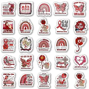 25Pcs Sickle Cell Anemia Awareness Stickers, Inspirational Waterproof Vinyl Stickers for Water Bottles Book Laptop Car Truck Bicycle Decorations Decorative Accessories