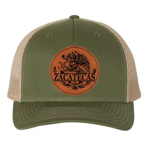 Zacatecas Mexico Eagle Leather Patch Hat Trucker Hat Baseball Cap