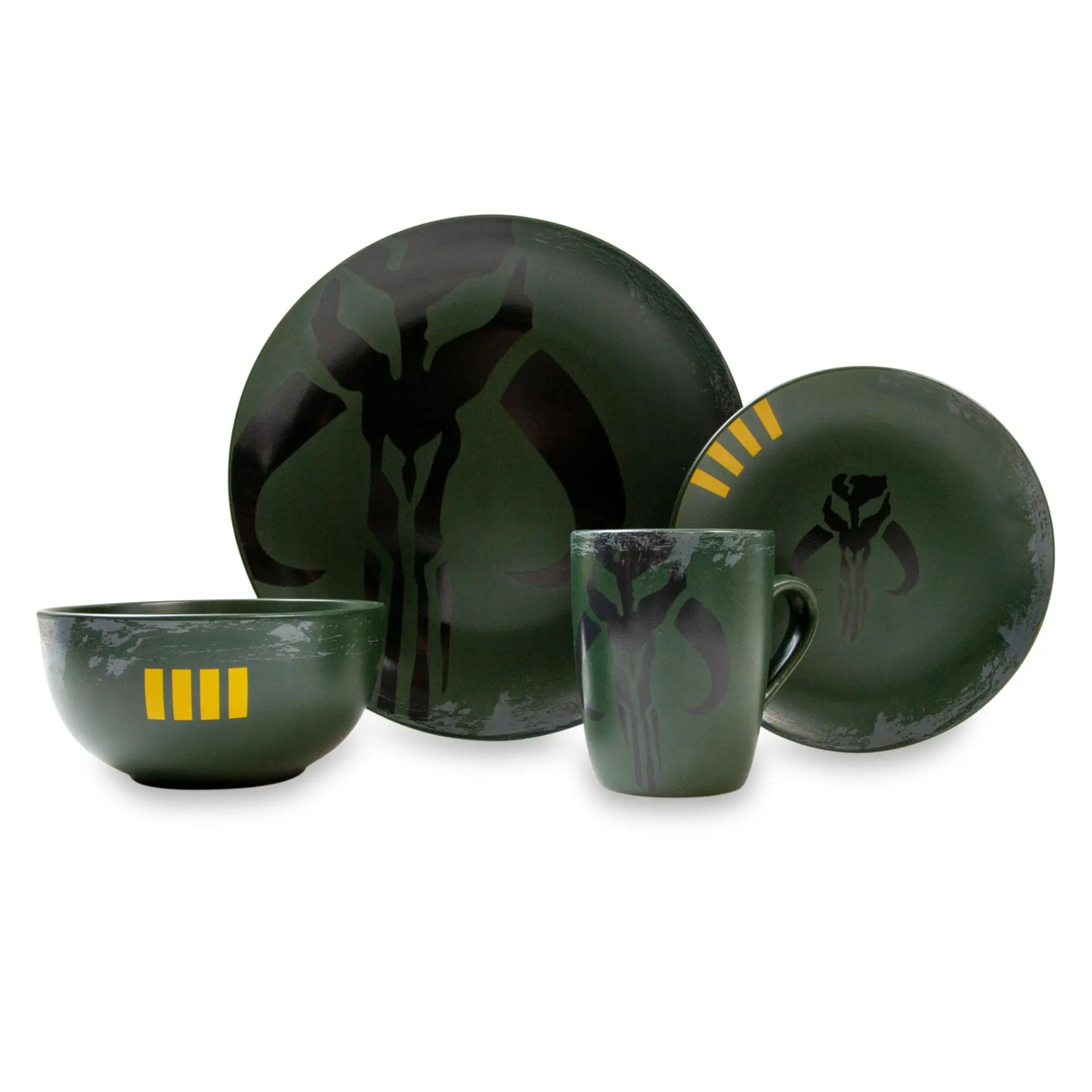Star Wars Boba Fett Mandalorian 4-Piece Stoneware Dinner Set