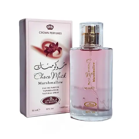 Al Rehab perfumes Eau de Parfum for Women Choco Musk Marshmallow - 50ml, Long-Lasting Gourmand Fragrance with Strawberry, Marshmallow, Cocoa, Vanilla & Amber, Sweet Arabian Dessert Scent