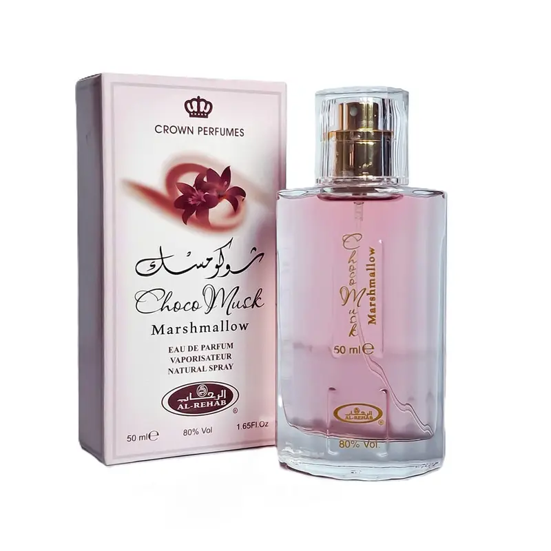 Al Rehab perfumes Eau de Parfum for Women Choco Musk Marshmallow - 50ml, Long-Lasting Gourmand Fragrance with Strawberry, Marshmallow, Cocoa, Vanilla & Amber, Sweet Arabian Dessert Scent