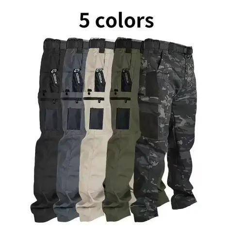 Men's Vintage Fitted Utility Military Work Pants - 230g/m² Durable New Fabric, Multifunctional with Multiple Pockets & Quick-Zip Access, Outdoor-Ready Fit Work & Hike Ready Spring-Autumn Training Pants