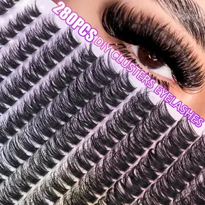 280pcs DIY Eyelash Extensions Kit, High Quality Eyelashes, Soft Natural False Lashes, Reusable Dense Fake Eyelashes, Suitable for All Eye Shapes, Cosmetic Eyelash Extension, Eyelash Extensions Set