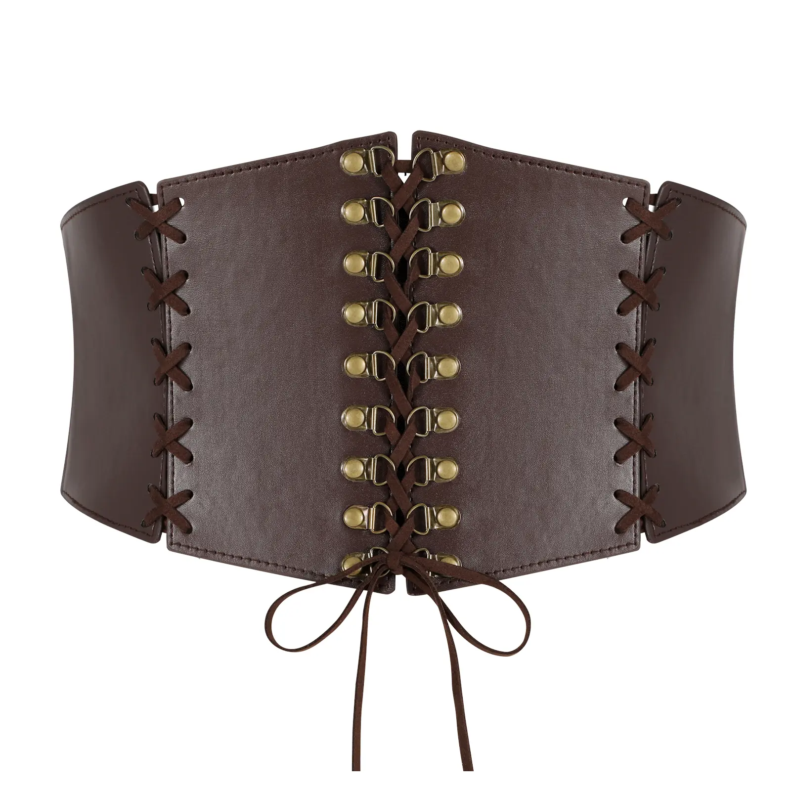 2 Pack Black & Brown Leather Elastic Wide Stretch Belts Corset Halloween Costume JASGOOD Black Corset Waist Belt for Women, Wide Liberia | Ubuy main image 2