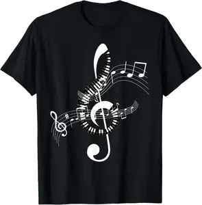100% Cotton Music Notes Music Music Clef T-Shirt