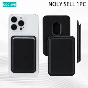 Koolife 1pc Magnetic Leather Mobile Phone Card Holder, PU Leather Back Card Wallet, Compatible with iPhone 17 17 Pro 17 Pro Max 16 15 14 13 12 Series, Portable for Daily & Travel Use, Electronic Gadgets, Cellphone