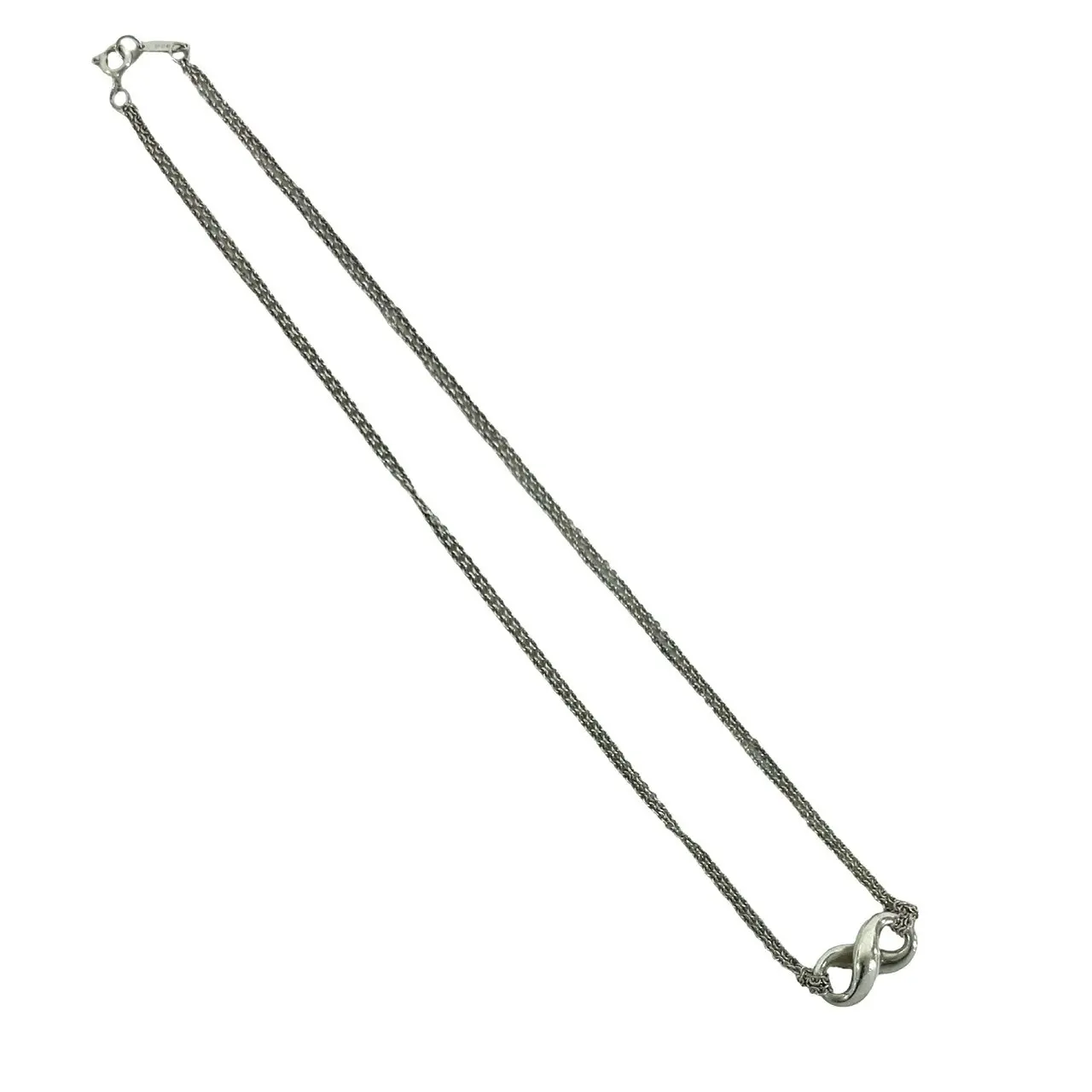 Pre-owned Tiffany & Co. Sterling Silver 925 (Ag925) Small Leather Goods Tiffany&Co. Infinity Silver Necklace
