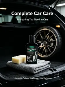 100g Tire Polish Paste — Suitable for Car Tires, Bicycle Tires, and Rubber/Plastic Parts. Provides Rapid Shine and Long-Lasting Black Luster; Water- and Stain-Resistant. Instantly Restores a Brand-New Look with Just a Wipe summervibes .