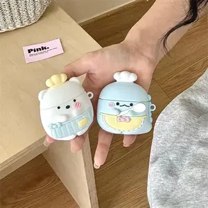 Cute Cartoon Bear & Dinosaur Design Earphone Case, Earphone Protective Cover, Earphone Accessories Compatible with AirPods 1 2 3 4 Pro Pro2, Headset