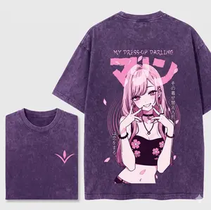 My Dress-Up Darling Marin Kitagawa 260GSM Heavyweight Washed Oversized T-Shirt, Pink Saku