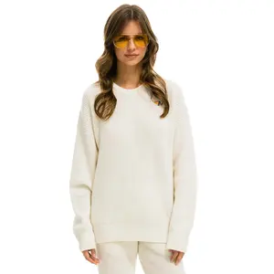 VINTAGE CABIN UNISEX CASHMERE SWEATER - VINTAGE WHITE