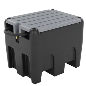 Garvee 48 Gallon Portable Fuel Transfer Tank with 12V Electric Pump, 10GPM Flow, 13Ft Hose, and Auto Nozzle for Diesel and Gasoline Transfer - Ideal for Trucks, Tractors, Boats, and Generators in Black