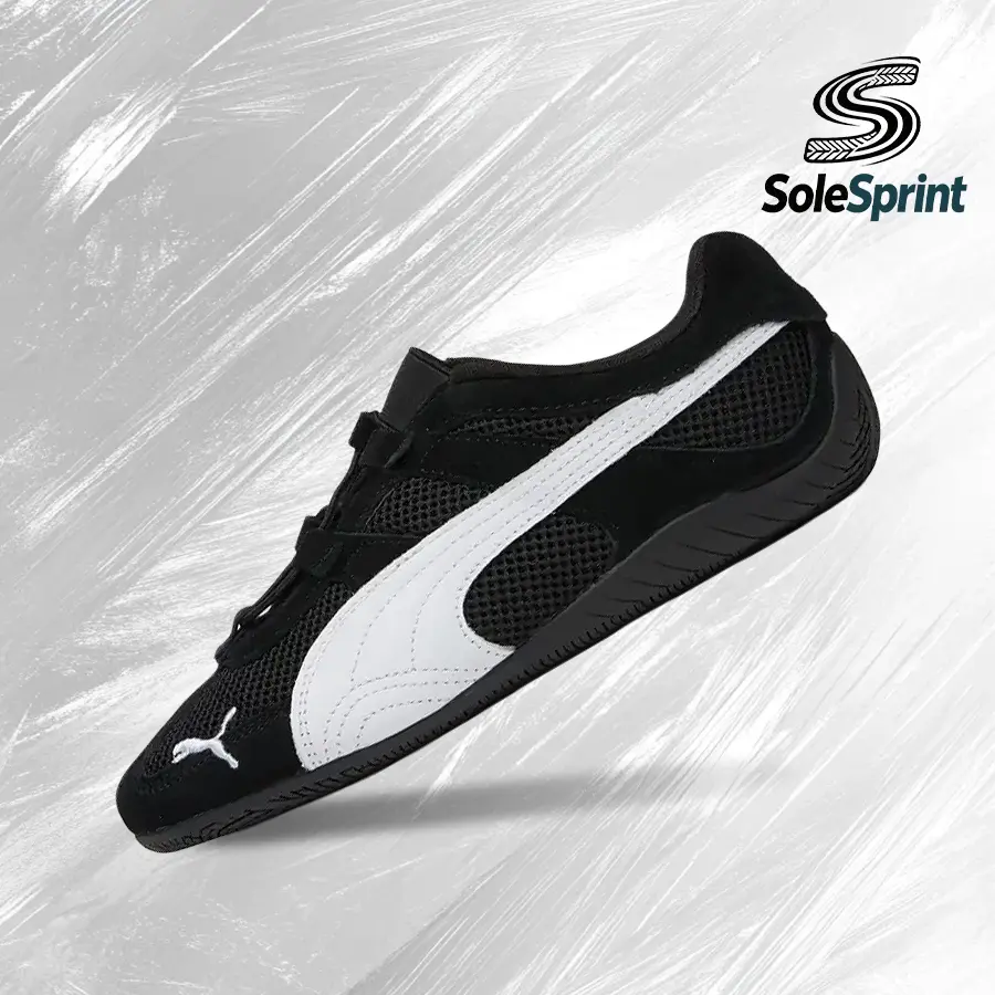 Puma Speedcat GoBlack White (Women's)– Women's Lifestyle Sneakers – shoes for woman -Vintagen - Running Shoes, Lightweight Shock-Absorbing Comfort, Breathable Everyday Fit, Gym Training to Street Casual Wear - back to school - 403589 01