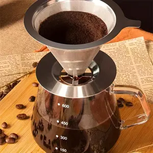 Stainless Steel Coffee Dripper, Pour-over Coffee Filter, Coffee Making Tool for Home Office Use, Kitchen Accessories