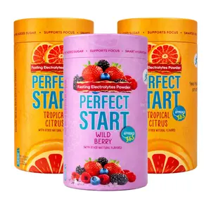 Perfect Start Electrolyte Powder Bundle – Pack of Three (2 Tropical Citrus + 1 Wild Berry) | Sugar-Free Hydration Sticks