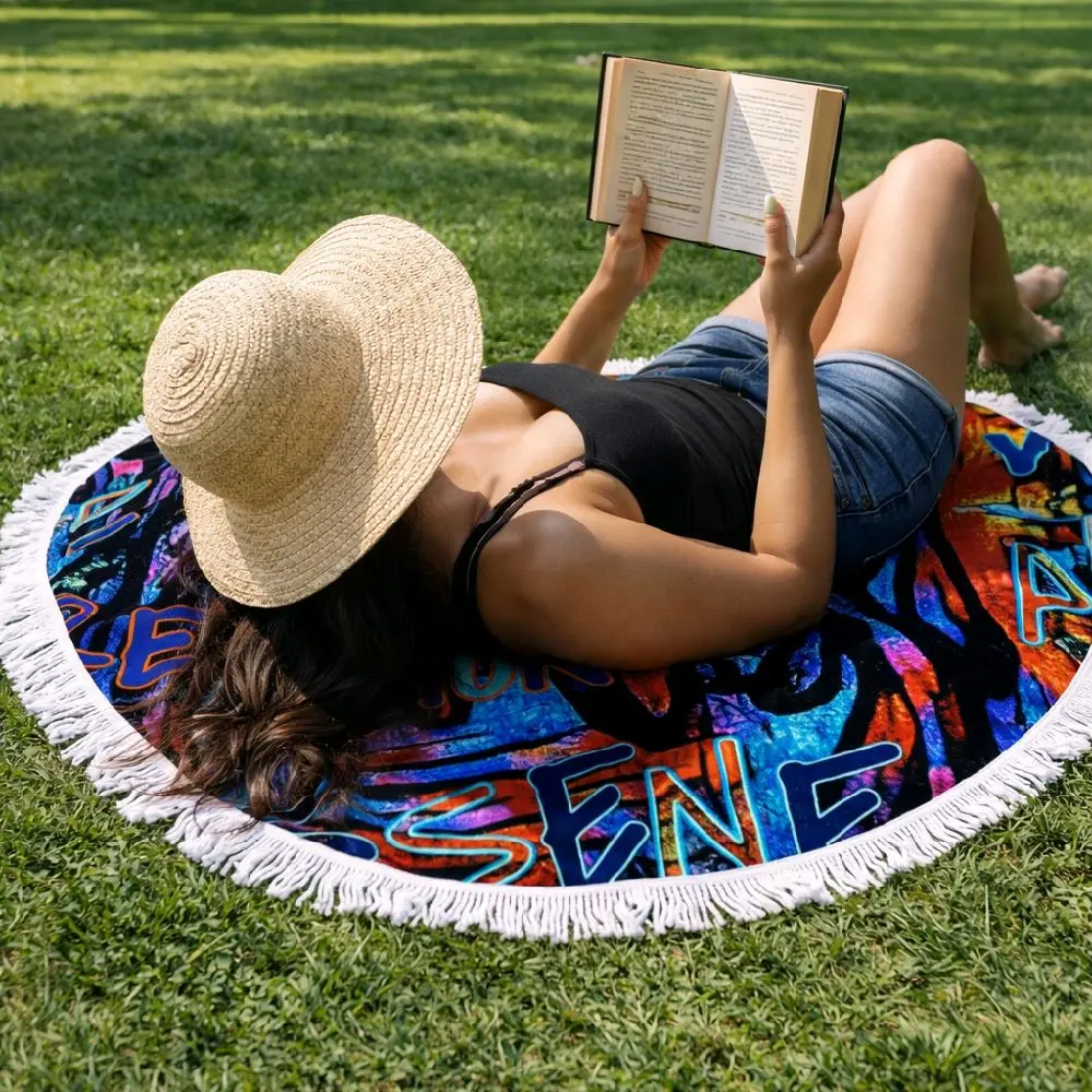 Depression Awareness Round Beach Towel