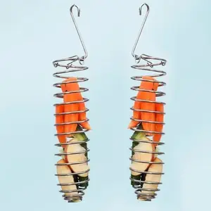 2-piece Bird Feeder, Fruit and Vegetable Skewer Feeder, Anti-pecking Design, Hanging Feeding Style, Vegetable Holder, Detachable Food Tray for Easy Cleaning, Keeps the Cage Environment Tidy, Suitable for Parakeets, Cockatiels and Other Bird Supplies