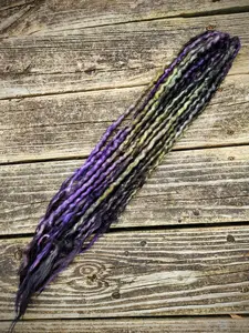 Tourmaline Accent Set of Wool Dreadlocks