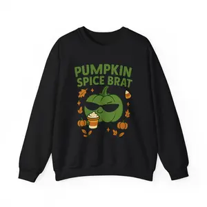 Pumpkin Spice Brat Sweatshirt | Fall Fashion, Autumn Apparel, Cozy Sweater for Pumpkin Lovers, Halloween Gift, Unisex Crewneck
