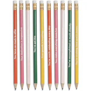 Write  Colorful Pencil Set of 10, Pre-Sharpened #2 Graphite Pencils for School/Office, Compliments 2.0