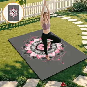 Non-Slip Sweat-Absorbing Algae Mud Yoga Mat, Outdoor Home Fitness Pad, Lotus Pattern, Healthy Comfortable Durable Professional Yoga Mat