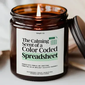 The Calming Scent of A Color Coded Spreadsheet Candle Funny Accountant Gift for Excel Lover Data Analyst CPA Candle for Office Humor