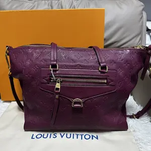 Pre-owned Louis Vuitton Lumineuse PM Tote in Purple Monogram Empreinte Leather（SZ H02071）