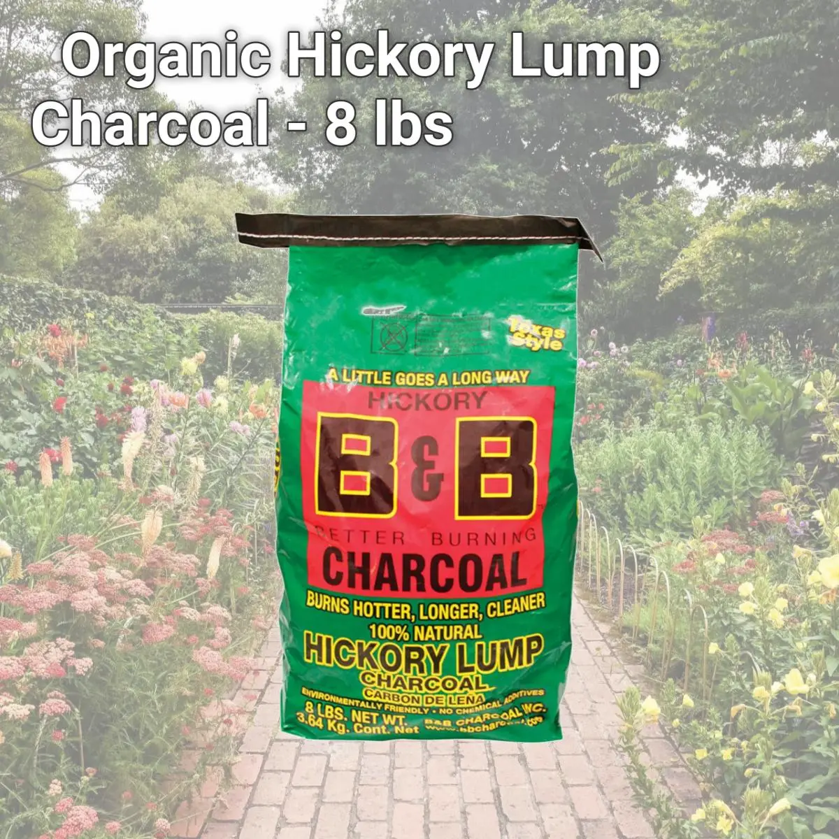 212 MAIN Organic Hickory Lump Charcoal - 8 lbs, for Grill and Barbecue, B&B Charcoal 8023448