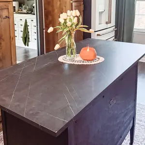 Kaboon 55"x23.62" Universal Tabletop, Solid One-Piece Melamine Table Top, Double Desk L-Desk DIY, Home and Office