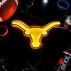 TEXAS Longhorn Neon Sign Infinity Mirror Lamp - LED WallLight for Bedroom,, Man Cave,Game Room, Bar -Western Rustic Decor