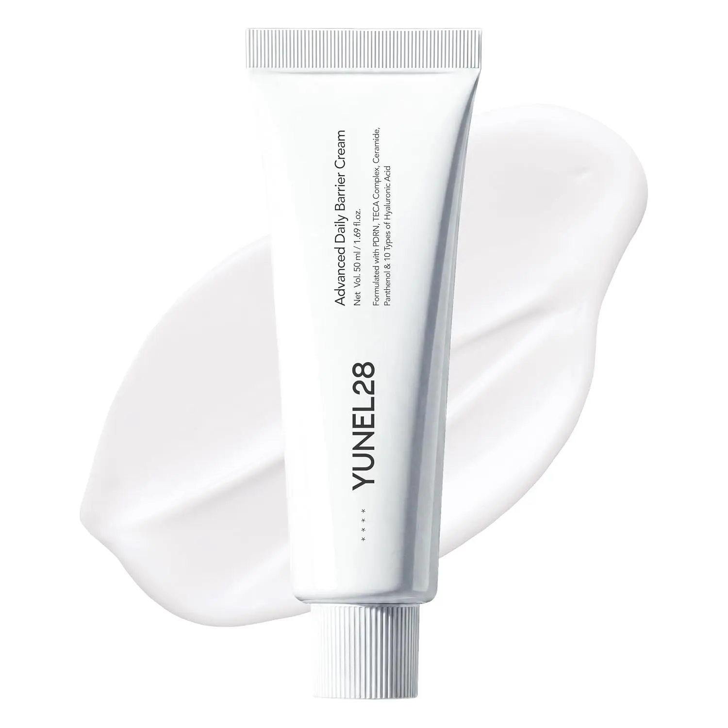 YUNEL28 PDRN + TECA Barrier Cream, Korean Moisturizer, 50 ml Korean Face Cream with PDRN and TECA for Deep Hydration, Skin Barrier Care, Dry and Sensitive Skin, Lightweight Daily Use