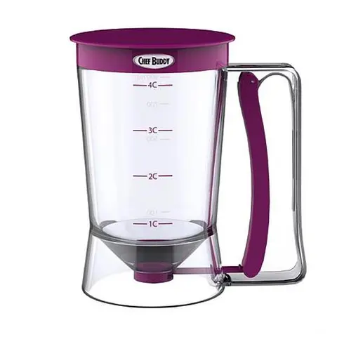 Trademark Global Pancake Batter Dispenser with Measuring Label - No Drip Dispenser