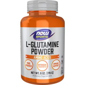 NOW Sports L-Glutamine Powder 6oz Pure Amino Acid Supplement for Immune System & Nitrogen Transport 170g